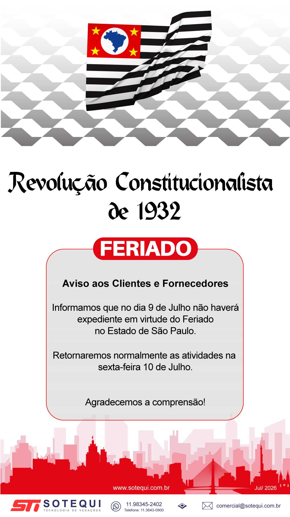 Comunicado de feriado